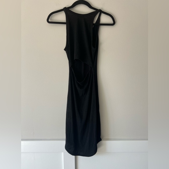 Aritzia Wilfred Free Black Yasmin Dress Bodycon Back Cut Out Midi Tank Dress XXS - Picture 9 of 10